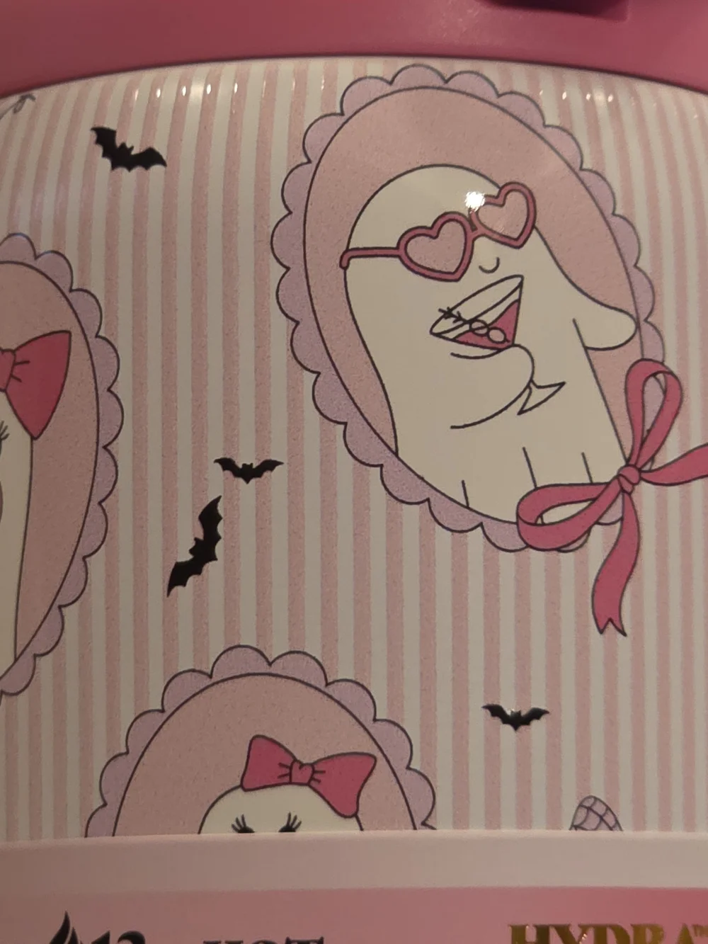 Pink Halloween Coquette Ghosts 32 oz Dual-Action Stainless Steel Water Bottle